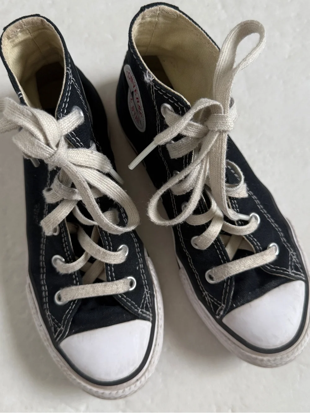 Converse Kids' Black High-Top Canvas Sneakers - Classic All Star size 1